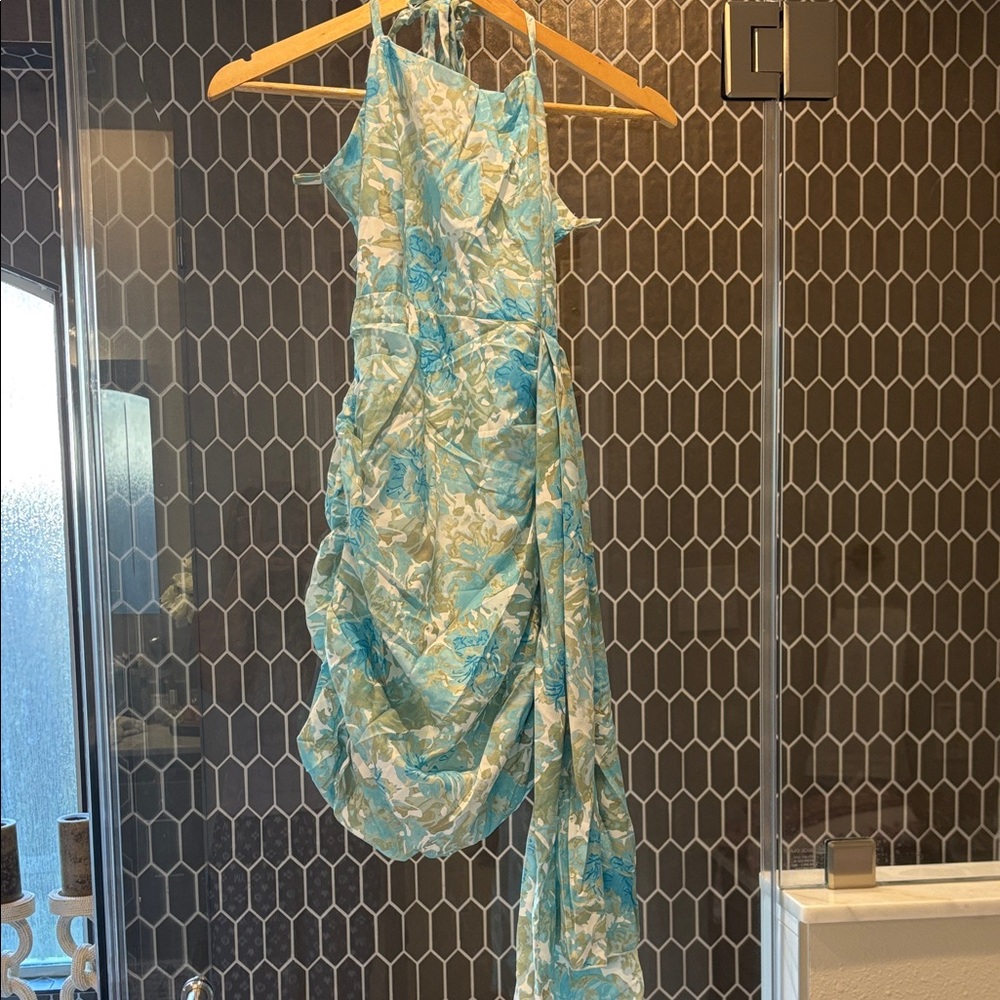 Floral Blue and White Women's Dress
